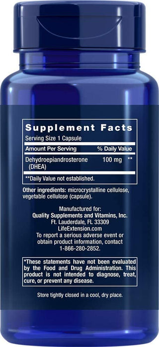 DHEA 100 Mg 60 Vegetarian Capsules Life Extension