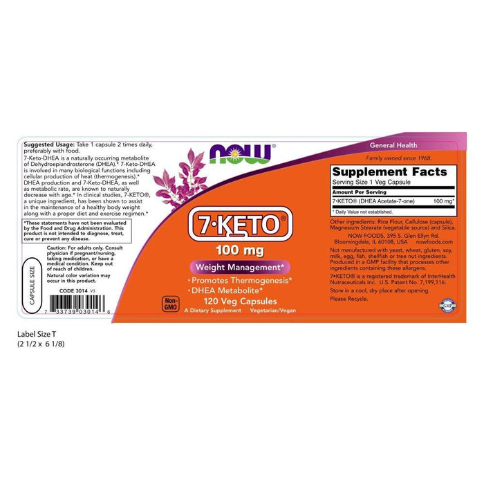 NOW 7-Keto 100 mg, 120 Capsules