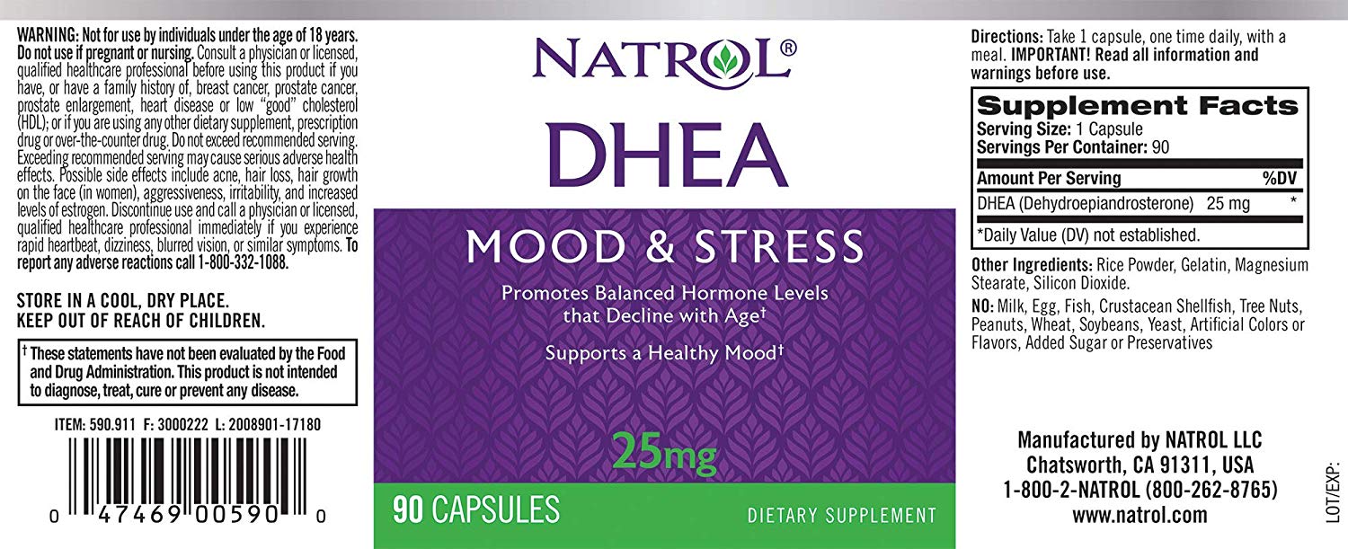DHEA 25 Mg  Natrol 90 Comprimidos