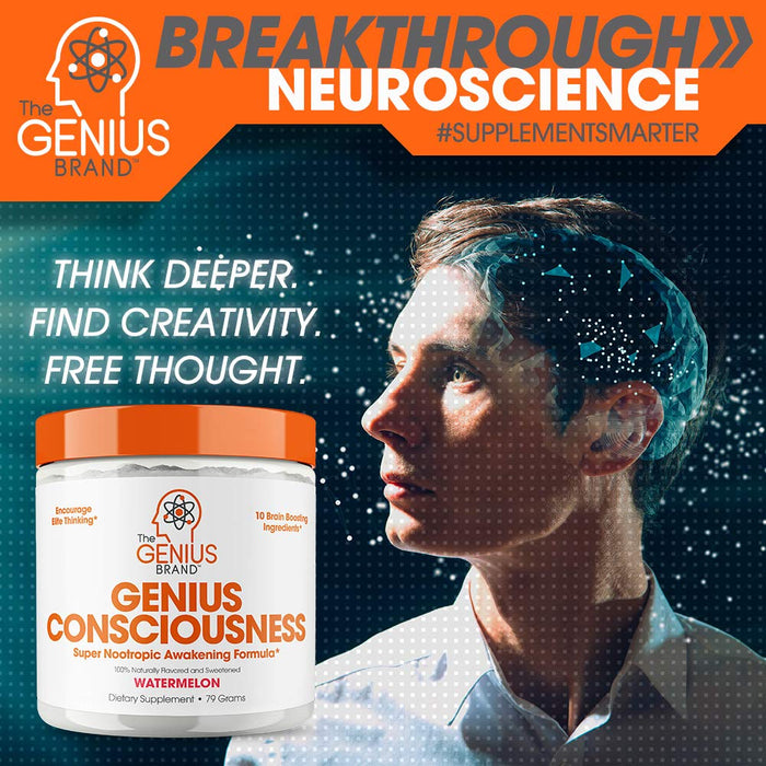 Consciência Genial - Suplemento Super Booster Nootrópico para o Cérebro - Melhore o Foco e a Memória, Aumente a Concentração