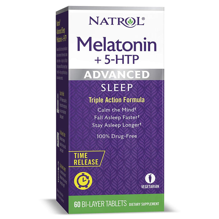 Melatonin + 5 HTP Advanced Sleep Time Release - Triple Action 