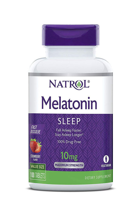 Melatonina Natrol 10mg Fast Dissolve (Morango) - 100 Tabletes
