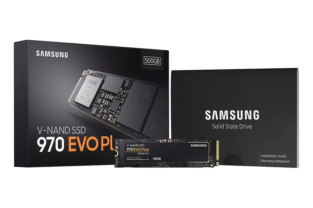 SSD 500GB SAMSUNG 970 EVO PLUS M.2 2280 PCIe Gen3. X4 NVMe 1.3 64L V-NAND MLC - Modelo MZ-V7S500B/AM